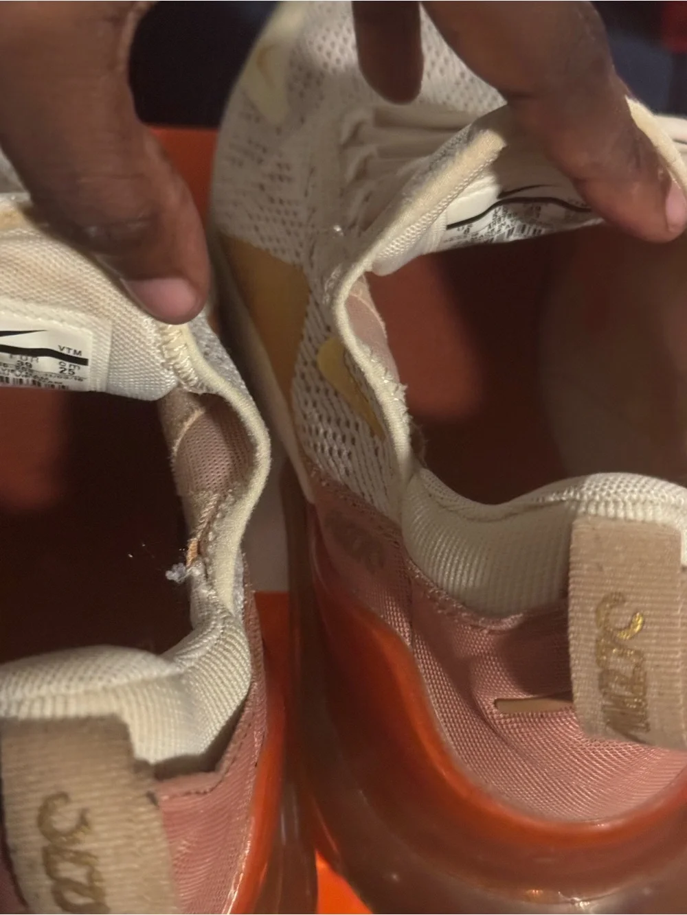 Nike Women's Air Max 270 in Cream, Gold & Brown